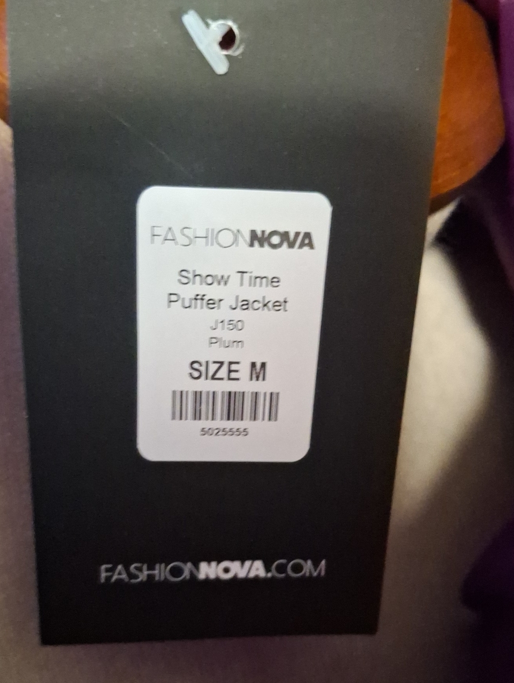 Fashion Nova / Show Time Puffer Jacket- W Sz Medium - Picture 4 of 8